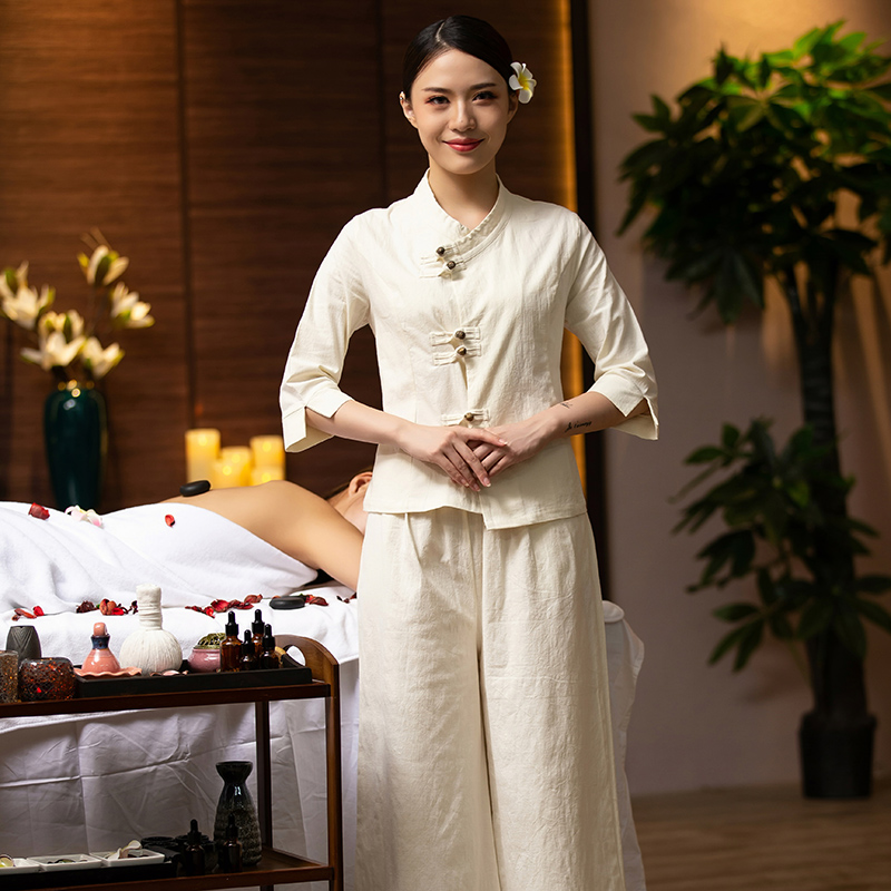 Wide leg fashion beauty salon uniform Spa Hotel Waiters Ladies Suits Work clothes for pedicure health center