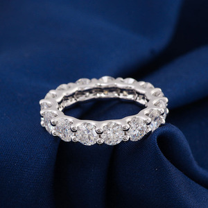 Anello a Fila di Moissanite a Cristalli Pieni in Oro 14K, <span class=keywords><strong>Segno</strong></span> Zodiacale, Versatile, Design Creativo, Bestseller Transfrontaliero, Amore - Product Image 2