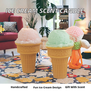 Gâteau de luxe pots de fantaisie crème glacée pomme <span class=keywords><strong>cidre</strong></span> beignet parfumé à la main paraffine cire de soja bol de céréales nourriture simulée Dessert bougie - Product Image 6