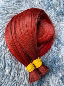 Straight Fire Red Bulk Hair Calidad superior Estilo vibrante y elegante Hecho en Vietnam 100g por extensión de cabello de color de paquete - Product Image 2