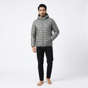 2024 <b>Men's</b> Ultra Light <b>White</b> Canvas Slim Winter Puffer <b>Jacket</b> Stand Front Breathable Quick Dry Plus Size High Street Style - Product Image 1