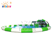 Glissière d'eau gonflable de parc aquatique d'enfants d'amusement d'amusement de WINSUN avec la grande piscine à vendre extérieure