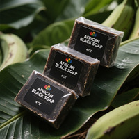 Savon noir africain biologique fait à la main nettoyant hydratant naturel pour les peaux sensibles sujettes à l'acné barre de corps visage