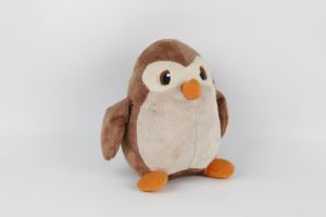 Peluche <span class=keywords><strong>pingouin</strong></span> marron brodée personnalisée, jouet en peluche super doux avec rembourrage en coton PP, couverture pour enfants, cadeau - Product Image 4