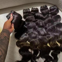 Extensions de cheveux indiens 100% vierges, provenant d'un seul donneur, double trame, ondulées naturelles, permanentes, à clipser, en lots pour tissage