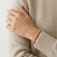 Bracelet tennis de luxe en or 9 carats avec diamants de laboratoire certifiés IGI, taille poire, couleur D, pureté VVS, CVD HPHT, pour femme, Limo Jewelry