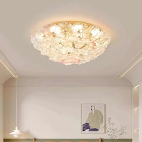 Lampe française de luxe pour chambre à coucher, luminaire moderne simple, chaleureux et romantique, plafonnier floral design pour chambre