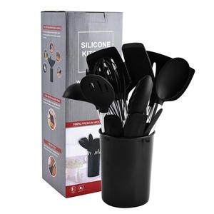 Multifunctional Natural Color <b>Silicone</b> Kitchenware <b>Set</b> Eco-Friendly Cooking <b>Utensils</b> Holder Dishwasher Safe 10 Pieces for Home - Product Image 1