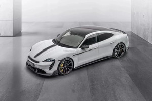 Diffuseur de pare-chocs avant en fibre de carbone ZNDR à visser pour Porsche Taycan Sport Turismo 2021 Kit carrosserie amélioré - Product Image 2
