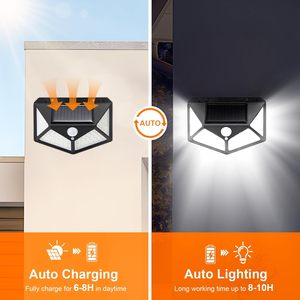 Lampe murale solaire LED extérieure étanche avec détecteur de mouvement, éclairage haute luminosité pour jardin, rue, cour - Product Image 2