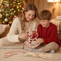 Nouveauté Décoration de Noël pour la maison : Ornements de table en bois, Père Noël, Renne, Gnome, Traîneau, et Ornement de Noël à bascule