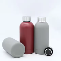 2025 gran oferta personalizada 350ml frasco de vacío de doble pared termo de Metal aislado botella de agua deportiva para acampar vasos de plástico
