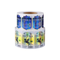 Etiquetas de Botella de Vino con Estampado Dorado Holográfico de Lujo, Duraderas y en Relieve, Etiquetas Personalizadas de Papel Sintético para Licores y Bebidas Espirituosas