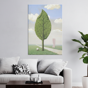 Surrealist Leaf Tree Canvas Art: Magritte Dream Print Decor,<b>WRAPPED</b> CANVAS - Product Image 3