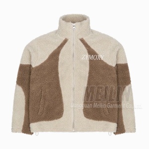 Fabricant de vêtements, logo personnalisé, sweat à capuche en polaire d'hiver, fermeture éclair, sherpa, unisexe, veste en polaire sherpa surdimensionnée - Product Image 3
