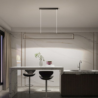 Lustre de salle à manger de style nordique, petit et moyen, en fer noir, luminaire suspendu LED, hauteur réglable, intensité variable, pour la maison, le restaurant, le bar
