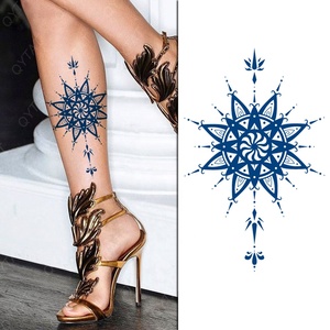 Tatouages temporaires semi-permanents pour femmes et hommes, motifs floraux sexy, imperméables, sûrs pour le corps, effet frais pendant 2 semaines, faux tatouages Jagua - Product Image 1