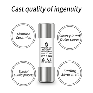 TUV IEC CE WSPV-32 gpv 10A 12A 15A 16A 20A 30A 50A 63A 10x38 1P 2P PV mảng 1000V năng lượng mặt trời DC cầu chì chủ cơ sở và liên kết - Product Image 2