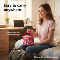 Sac de rangement pour maquillage Royal Fair Custom Beauty, en forme de baril, avec emplacements pour pinceaux, sac cylindrique pour cosmétiques, pour filles et enfants