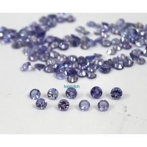 Pierre précieuse naturelle en Tanzanite bleue de 1,25 mm, 0,01 carat, taille ronde brillante, pour bijoux - Product Image 2