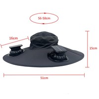 Vente en gros de haute qualité pour l'été, les voyages en plein air, la pêche au soleil, chapeau seau à large bord avec ventilateur solaire et USB à double usage
