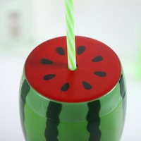 Promotiecreatieve cartoon fruit watermeloenvormige plastic beker watermeloen drinkbeker voor cadeau