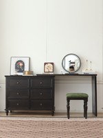 Table de maquillage et de coiffure réglable en bois massif, style classique et moderne américain, avec miroir et armoire intégrée, mobilier de chambre