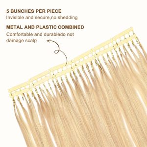 Extensioni <span class=keywords><strong>per</strong></span> <span class=keywords><strong>capelli</strong></span> 6D con nastro adesivo, 12/28 pollici, bionde, liscie naturali, in <span class=keywords><strong>capelli</strong></span> umani, permanentabili e tinturevoli, senza tracce, 10 pezzi/confezione - Product Image 4