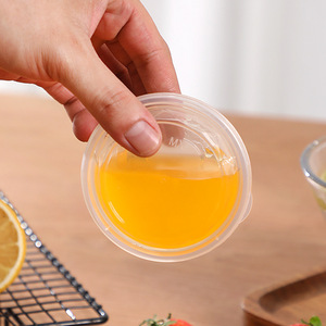Round Plastic <b>Sauce</b> Cups With Lids For Condiments Takeaway Food Storage 50ml 100pcs Set - Product Image 2