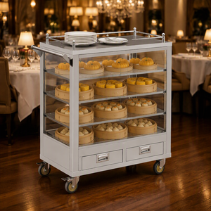 COSBAO Venta al por mayor de fábrica: Gabinete de lujo para calentar aperitivos con velas de cera, exhibidor de alimentos para catering - Product Image 1