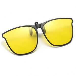 Lunettes de soleil polarisées UV400 anti-éblouissement pour hommes, style vintage carré, à clipser sur les lunettes de conduite - Product Image 6