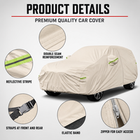 Housse de protection UV KXF pour berline et SUV, anti-poussière, imperméable, résistante aux rayures, en Oxford 150D beige, fabrication de qualité