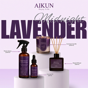 AIKUN Fournisseur OEM – Ensemble diffuseur de parfum en verre et cire de soja, personnalisé, en gros, décoratif et longue durée, pour salon et hall d'hôtel - Product Image 2
