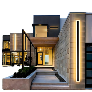 תאורת קיר חיצונית מודרנית <span class=keywords><strong>LED</strong></span> עמידה למים IP65 לבן חם מלבנית שחורה אלגנטית מט - Product Image 1