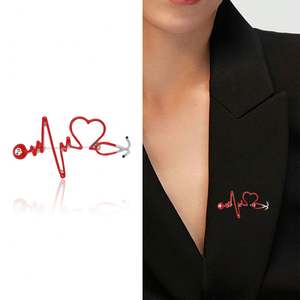 Ecg Oil Drip Broche médicale en forme de coeur Broche Cartoon Corsage Ornement Accessoires - Product Image 2