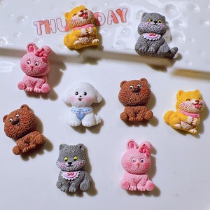 Hot Sale Lovely Dog Cat Bear Rabbit Flat Back Resin Charms Scrapbooking Craft for Diy Accessories Decoration