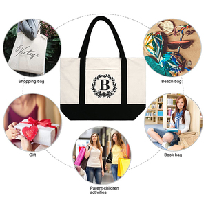Cá nhân tự nhiên tái chế bông túi trống vải mua sắm Túi Xách Tote Bag với tùy chỉnh in logo - Product Image 5
