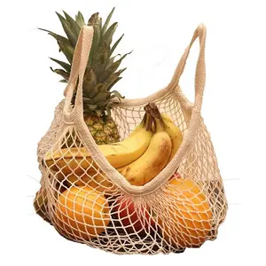 Ginzeal kenevir moda çevre dostu pamuk örgü çanta meyve ve sebze