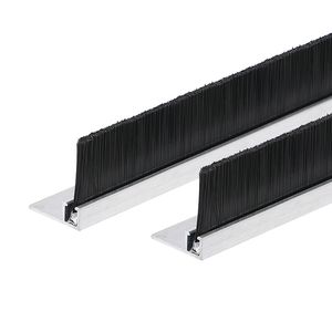 F-Vorm Aluminium Base Zwart Nylon Haren Borstel <span class=keywords><strong>Strip</strong></span> Voor Deur Window - Product Image 1