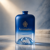 Flacon pulvérisateur en verre avec pompe, dégradé de couleur, fond volcanique, capacité 30ml 50ml 100ml, emballage cosmétique de luxe avec logo imprimé sur mesure