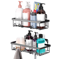 Étagère d'angle de douche murale en bambou, sans perçage, très tendance, pour rangement de salle de bain