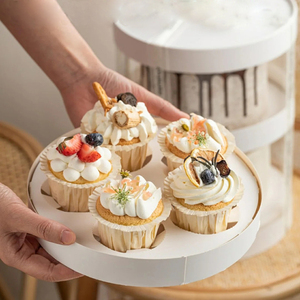 Caixa de Papelão para Bolos de Casamento Personalizada e Ecológica, Luxuosa e Transparente, Alta, para Lembrancinhas - Product Image 4