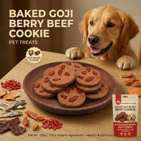 Kue Kering Sapi Goji Berry Kaya Antioksidan untuk Anjing, Superfood untuk Kesehatan Imunitas, Alami, Panggang Keras, untuk Pemakanan Sehari-hari