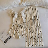 Ensemble de pyjama pour femmes en viscose tricotée décontractée et douce, avec manches courtes, soutien-gorge intégré, tissu respirant et pantalon long