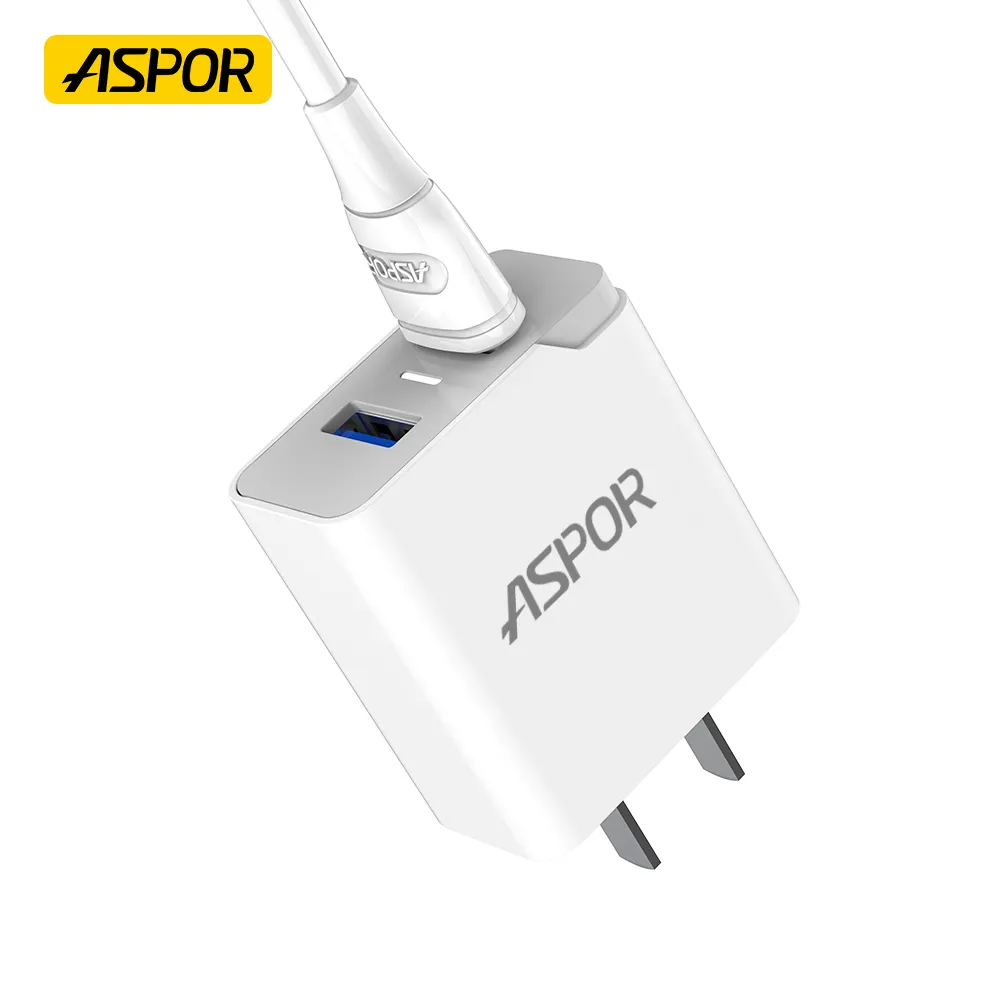 ASPOR-adaptador de corriente para cargador de viaje A823, alta calidad, con cable USB 2,0 tipo c de datos, para Samsung S8 S9