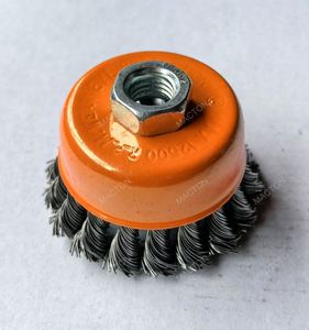 Hot Sale Orange Stainless Steel Twisted Knotted Grinder <b>Wire</b> Cup <b>Brush</b> for Polishing - Product Image 2