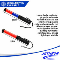 Bâton de signalisation routière multifonction rechargeable, bâton lumineux LED clignotant, lumière stroboscopique rouge et bleue, avertissement réfléchissant