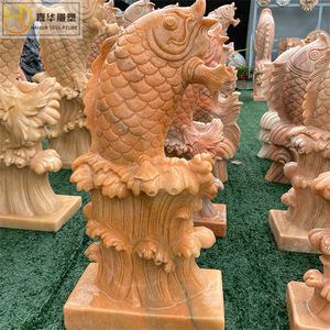 Sculpture de carpe en pierre Jiahua, style chinois, décoration extérieure pour jardin aquatique - Product Image 4