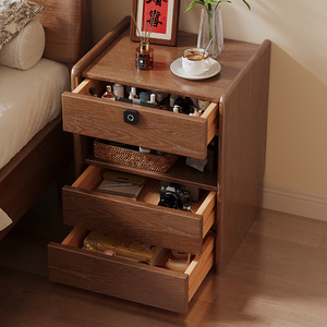 <span class=keywords><strong>Table</strong></span> <span class=keywords><strong>de</strong></span> chevet moderne et simple en bois massif avec serrure à empreintes digitales armoire <span class=keywords><strong>de</strong></span> rangement intelligente pour la sécurité à domicile petit salon - Product Image 1