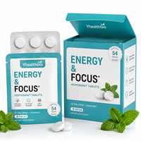 Comprimés de menthe poivrée à action rapide pour une énergie durable et une clarté mentale, supplément nootropique naturel à la caféine et à la L-théanine, fabriqué en usine OEM